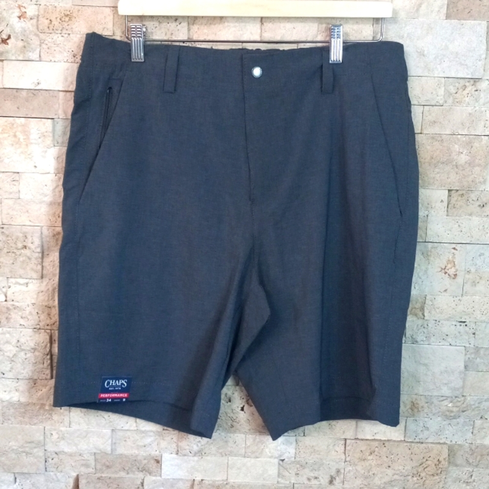 CHAPS Navy Blue Washed Cotton Men's Strech Shorts Waist size 34
